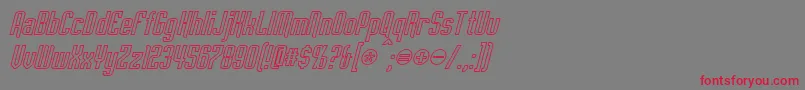 EmpanadaOutlineItalic Font – Red Fonts on Gray Background