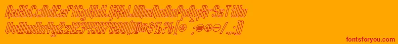 EmpanadaOutlineItalic Font – Red Fonts on Orange Background