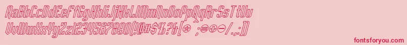 EmpanadaOutlineItalic Font – Red Fonts on Pink Background
