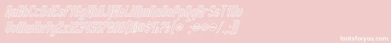 Fonte EmpanadaOutlineItalic – fontes brancas em um fundo rosa