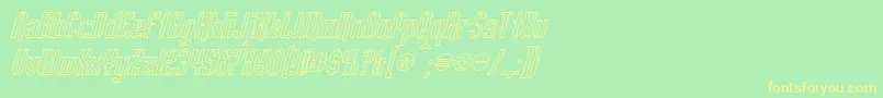 EmpanadaOutlineItalic Font – Yellow Fonts on Green Background