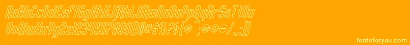 EmpanadaOutlineItalic-fontti – keltaiset fontit oranssilla taustalla