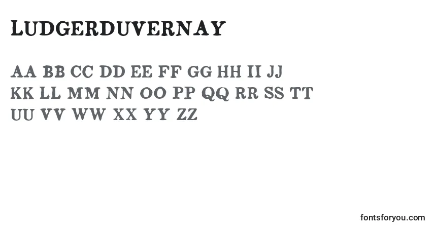 Шрифт Ludgerduvernay – алфавит, цифры, специальные символы