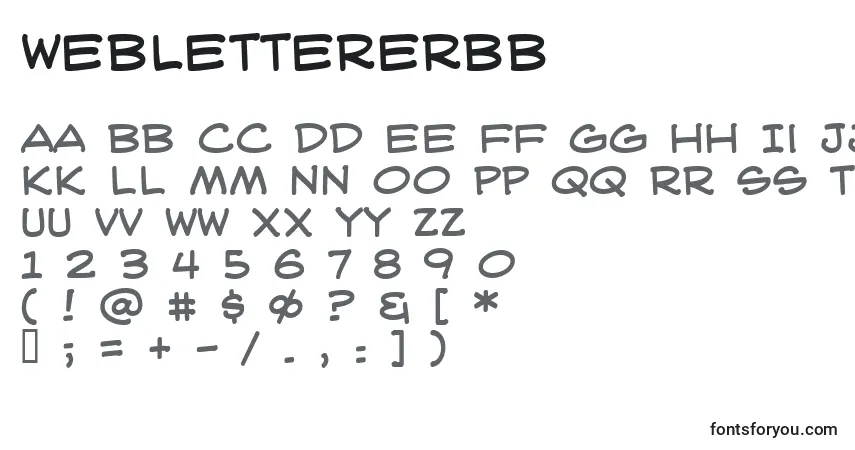 Schriftart WeblettererBb – Alphabet, Zahlen, spezielle Symbole