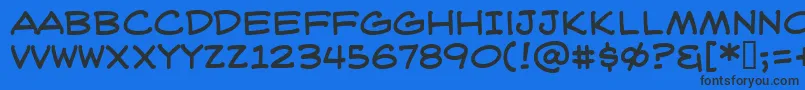 WeblettererBb Font – Black Fonts on Blue Background