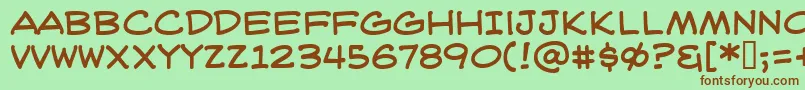 WeblettererBb Font – Brown Fonts on Green Background