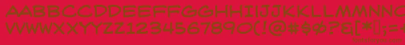 WeblettererBb-Schriftart – Braune Schriften auf rotem Hintergrund
