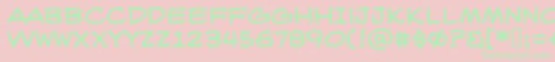 WeblettererBb Font – Green Fonts on Pink Background