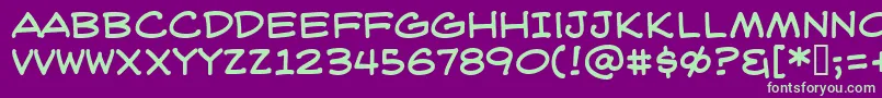 WeblettererBb Font – Green Fonts on Purple Background