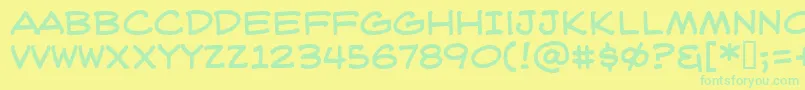 WeblettererBb Font – Green Fonts on Yellow Background