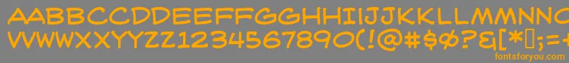 WeblettererBb-Schriftart – Orangefarbene Schriften auf grauem Hintergrund