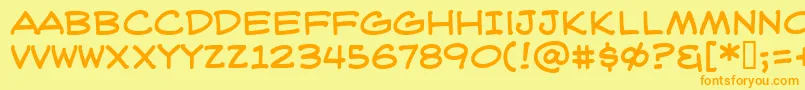 WeblettererBb Font – Orange Fonts on Yellow Background