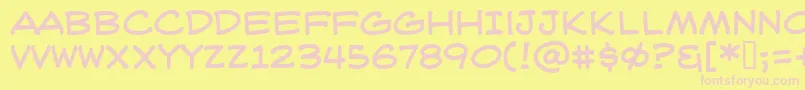 WeblettererBb Font – Pink Fonts on Yellow Background