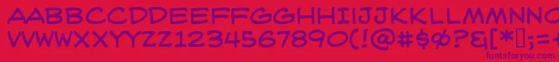 WeblettererBb Font – Purple Fonts on Red Background
