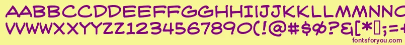 WeblettererBb Font – Purple Fonts on Yellow Background