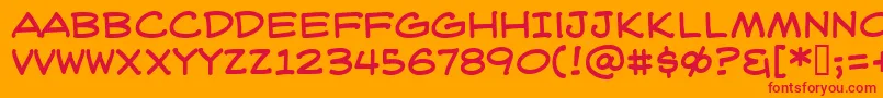 WeblettererBb Font – Red Fonts on Orange Background