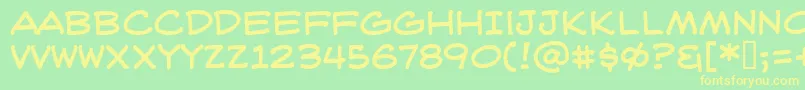 WeblettererBb Font – Yellow Fonts on Green Background
