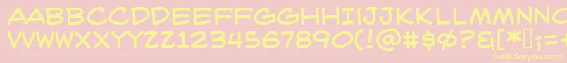 WeblettererBb Font – Yellow Fonts on Pink Background