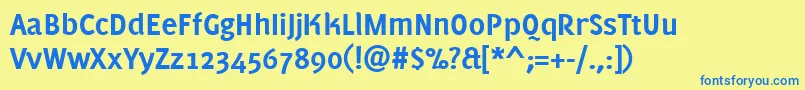 PfmuseBold Font – Blue Fonts on Yellow Background