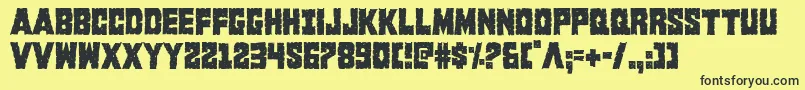 Kcommandocond Font – Black Fonts on Yellow Background