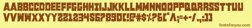 Kcommandocond Font – Brown Fonts on Yellow Background