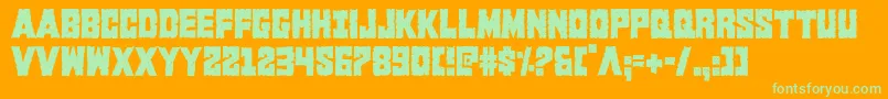 Kcommandocond Font – Green Fonts on Orange Background