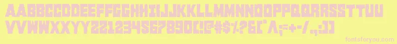 Kcommandocond Font – Pink Fonts on Yellow Background