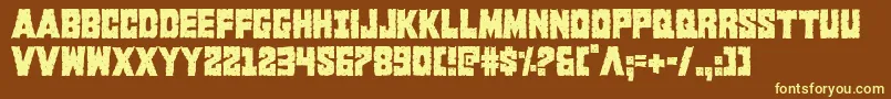 Kcommandocond Font – Yellow Fonts on Brown Background