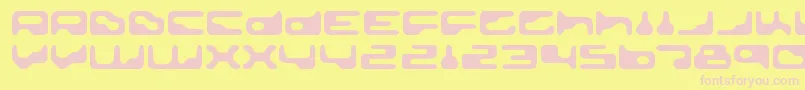 GoldengirdleRegular-fontti – vaaleanpunaiset fontit keltaisella taustalla