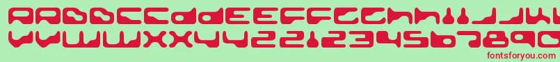 フォントGoldengirdleRegular – 赤い文字の緑の背景