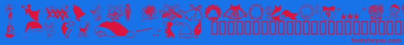 Wmchristmas2 Font – Red Fonts on Blue Background