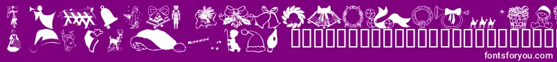 Fonte Wmchristmas2 – fontes brancas em um fundo violeta