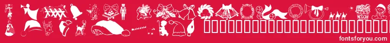 Wmchristmas2 Font – White Fonts on Red Background