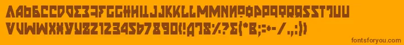 フォントNyetCondensed – オレンジの背景に茶色のフォント