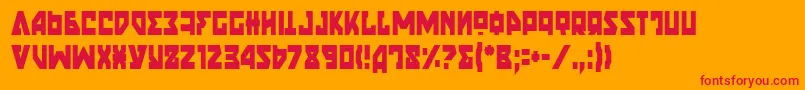 フォントNyetCondensed – オレンジの背景に赤い文字