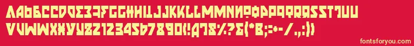 NyetCondensed Font – Yellow Fonts on Red Background