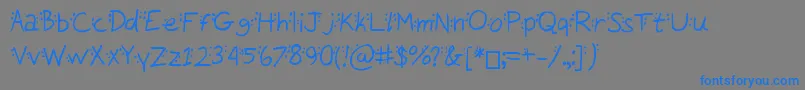 フォントDotty – 灰色の背景に青い文字