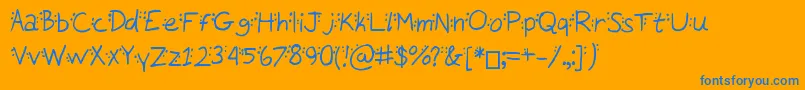 Dotty Font – Blue Fonts on Orange Background