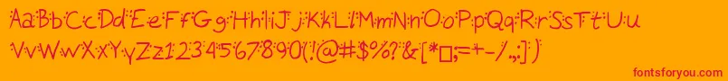 Dotty Font – Red Fonts on Orange Background