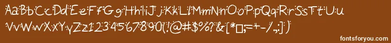 フォントDotty – 茶色の背景に白い文字