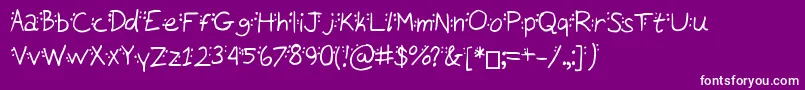 Dotty Font – White Fonts on Purple Background