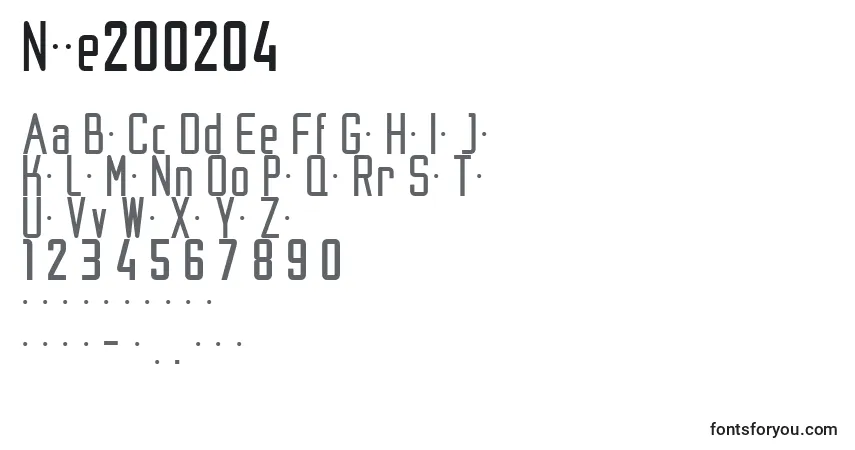 Schriftart Nike200204 – Alphabet, Zahlen, spezielle Symbole