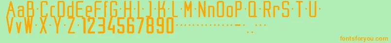 フォントNike200204 – オレンジの文字が緑の背景にあります。