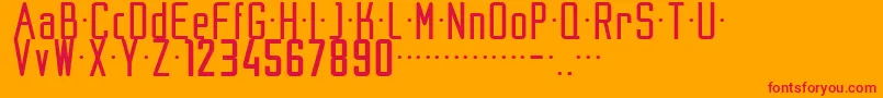 フォントNike200204 – オレンジの背景に赤い文字