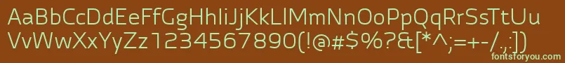 AutobahnProRegular-fontti – vihreät fontit ruskealla taustalla