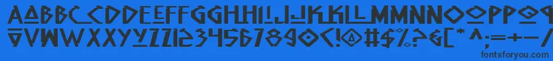 Шрифт NativeAlienExtended – чёрные шрифты на синем фоне