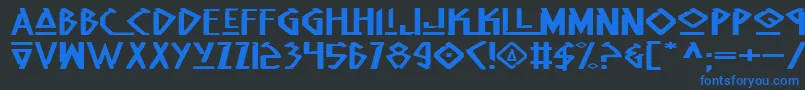 NativeAlienExtended Font – Blue Fonts on Black Background