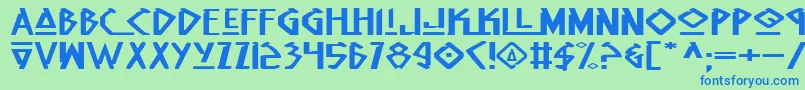 NativeAlienExtended Font – Blue Fonts on Green Background