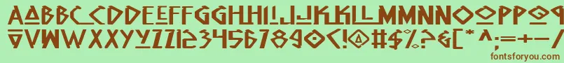 NativeAlienExtended Font – Brown Fonts on Green Background