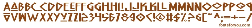 NativeAlienExtended-fontti – ruskeat fontit valkoisella taustalla